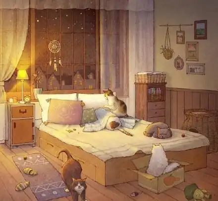 超治愈的萌猫手绘插画作品,温暖浪漫的猫咪世界,实在太可爱啦
