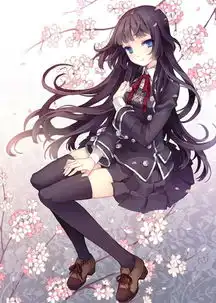求黑发蓝瞳,黑发黑瞳的动漫少女图
