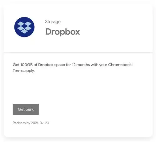 chromebook用户现在可以获得100gb的免费dropbox存储空间
