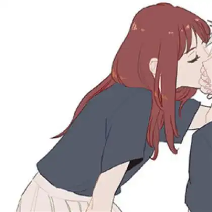 卡通韩国情侣头像一男一女2张分开,我动情一场只为你

