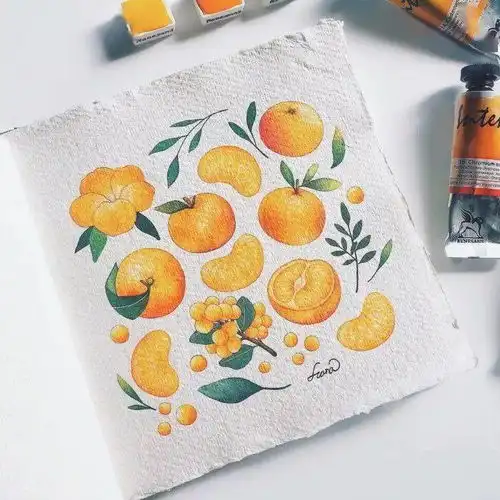 水彩水果还可以这么萌有意思的水彩小画
