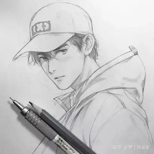 超帅气的铅笔动漫手绘,学生党最爱,自动铅笔效果这么好
