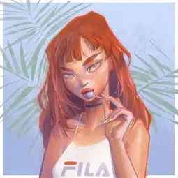 她的插画,配色明快养眼,每个女生都希望有一张这样的头像时尚
