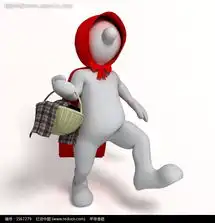 戴着头巾提着篮子的立体小人图片1567279
