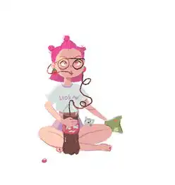 喝可乐的少女
