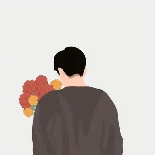 好看的手捧花手绘情头
