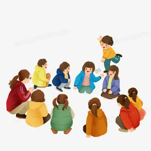 卡通手绘一群小朋友玩丢手绢游戏png图片素材下载小朋友png熊猫办公
