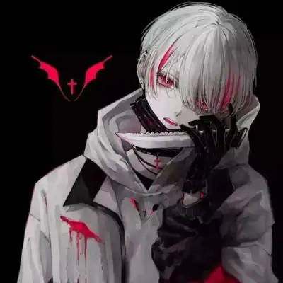 动漫血腥黑化男头像超丧二次元黑暗系忧郁头像
