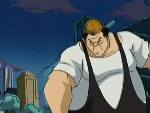 成龙历险记特鲁来到进入区,并且抢走了工人的帽子
