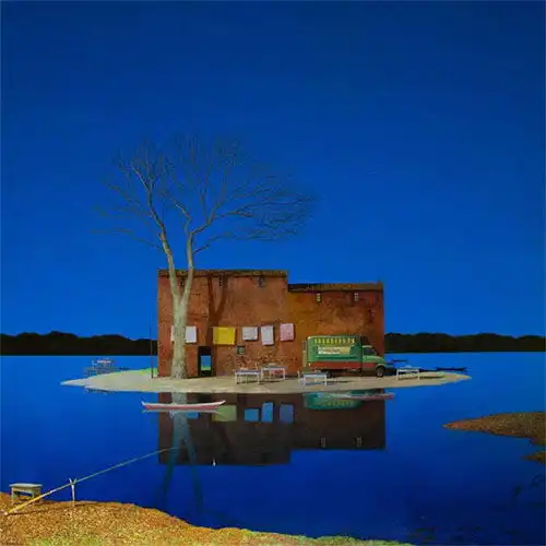 看上去很安静的图片,海上蓝色孤岛治愈系图片
