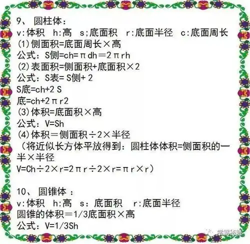 数学老师我发誓这是6年最全公式,贴在墙上背,保管孩子拿100
