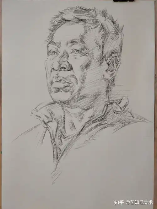 四分之三侧的男性素描头像最全讲解,再也不要说不会画啦
