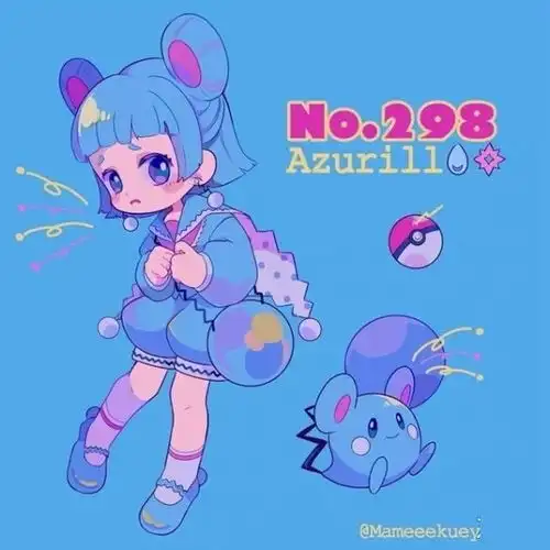 画师绘制宝可梦拟人,皮卡丘变阳光少女,白海狮化身银发少女
