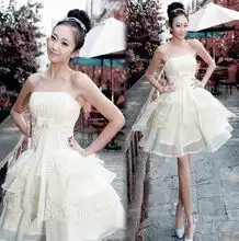 婚纱礼服蓬蓬裙小礼服伴娘礼服短款公主伴娘服秋冬姐妹裙
