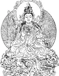 矢量卡通插画坐在莲花念经的和尚矢量图卡通
