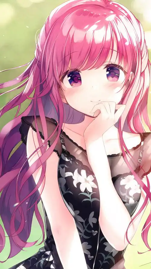 动漫可爱的粉发女孩手机壁纸动漫里的美少女
