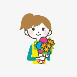 捧花女生人物元素图片素材其他格式下载动漫人物大全
