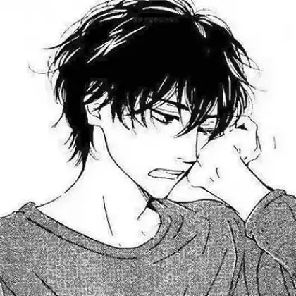 手绘黑白男头像,简单系失去比拥有踏实多了
