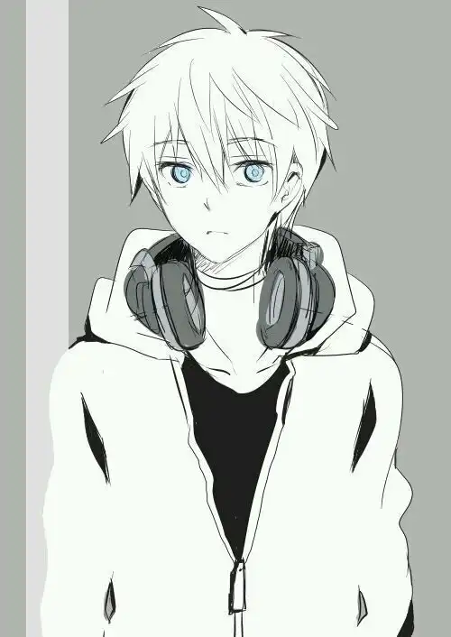 动漫图要人物吃糖和带耳机的图做头像用
